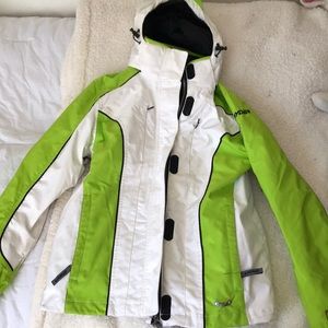 Spyder lime green winter ski jacket